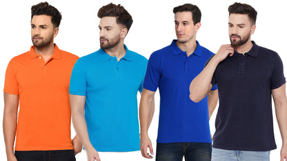 Ketex Cotton Blend Half Sleeves Polo Tshirt (Pack of 4)
