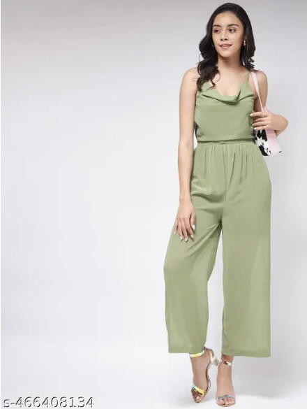 Zima leto Women's Solid Cowl Neckline Jumpsuit