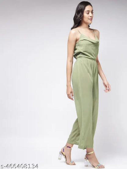 Zima leto Women's Solid Cowl Neckline Jumpsuit