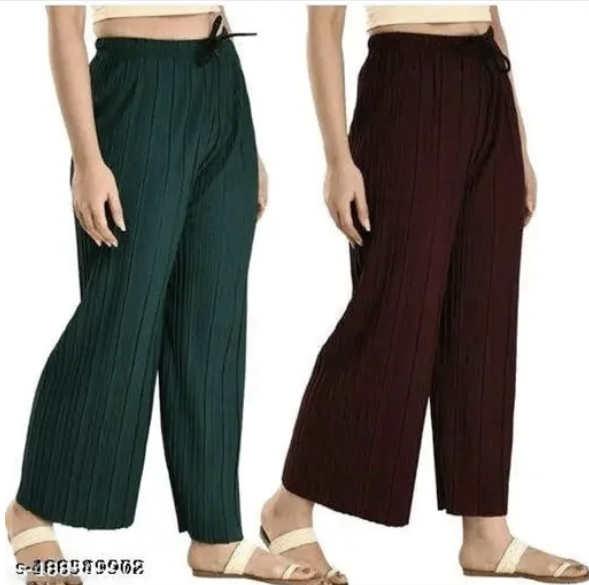 Women Wrinkle Crush Palazzo PLAZZO Pack of 2