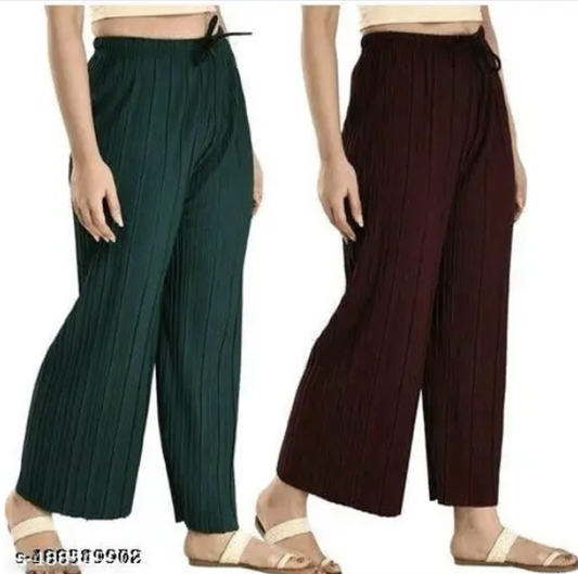 Women Wrinkle Crush Palazzo PLAZZO Pack of 2