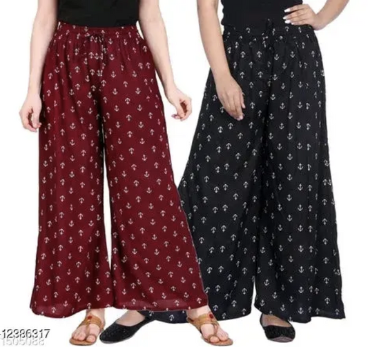Women’s Printed Palazzo | Soft Rayon Fabric | Ethnic & Casual Wear
