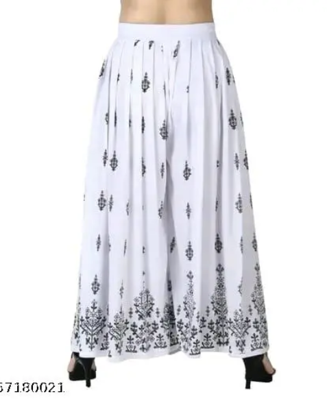 Women's Printed Relaxed Fit Palazzo | Lightweight, Stretchable, Adjustable | Perfect for Casual Wear | Comfortable Rayon Fabric
