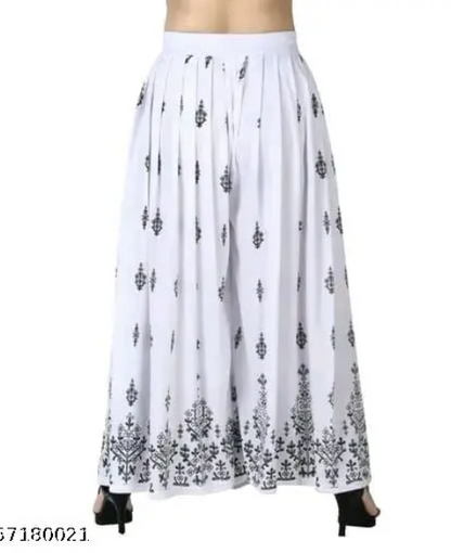 Women's Printed Relaxed Fit Palazzo | Lightweight, Stretchable, Adjustable | Perfect for Casual Wear | Comfortable Rayon Fabric